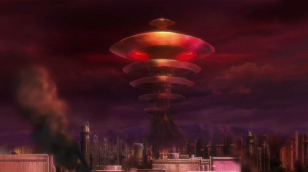 The alien saucer fortress thing from Heroman