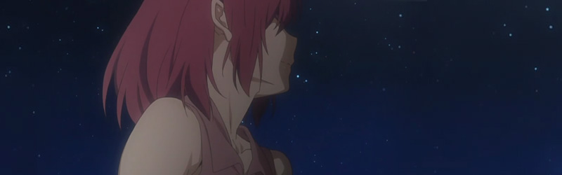 Minori from ToraDora with a starry background