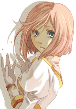 Estelle from Tales of Vesperia, as drawn by artist mi of pixiv.